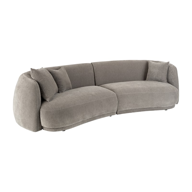 Sagebrook Home Neutral Modern 4 Seat Rectangle Curved Sofa - 117" x 49" x 31"