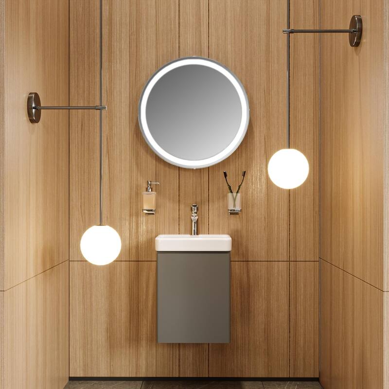 Modern Wall-Mounted Bathroom MINI-Vanity with Washbasin | Comfort Collection mirror Simple 24" included