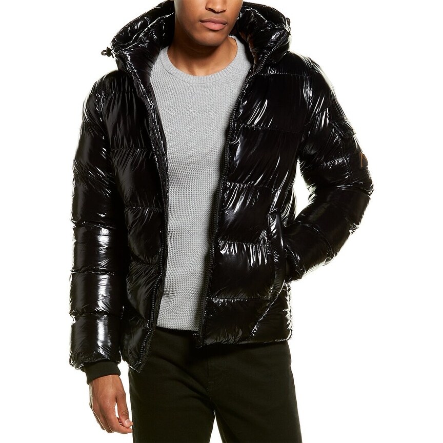 point zero down filled chevron coat