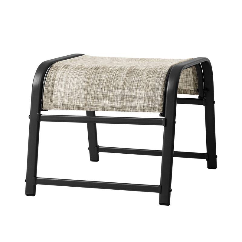 Steel-Framed Fabric Footstool – Versatile Indoor/Outdoor Footrest & Seat