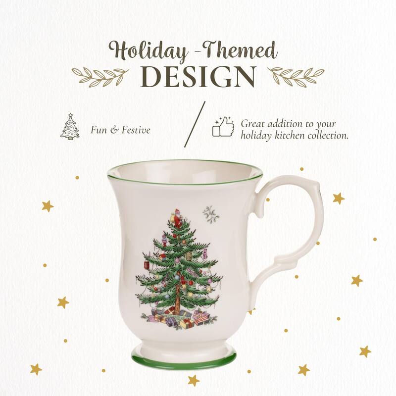 Spode Christmas Tree Romantic Shape Footed Mug