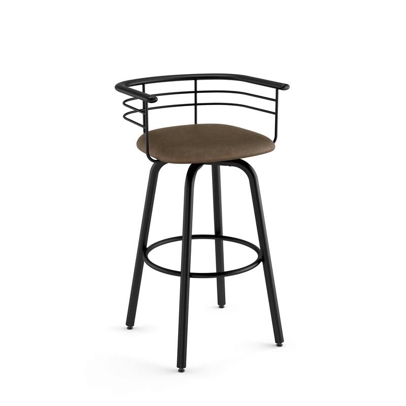 Amisco Turbo Swivel Bar Stool with Distressed Wood Seat
