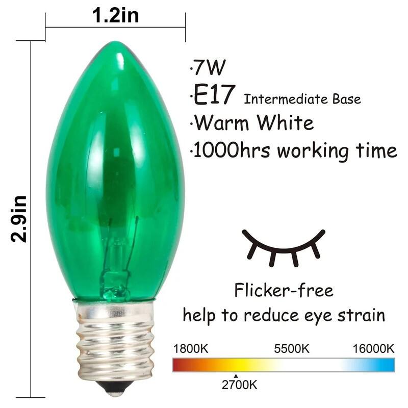 30.75 FT Christmas Pathway Lights Outdoor - Green and Clear
