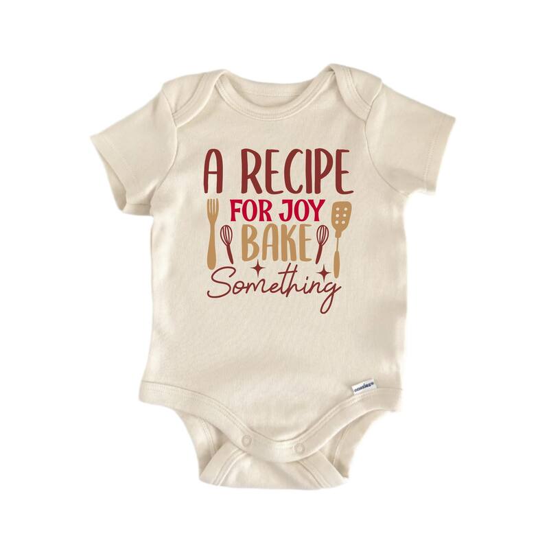 A Recipe For Joy Bake Something Baking - Baby Boy Girl Clothes Bodysuit Funny Cute Newborn - Pink - 0-3M