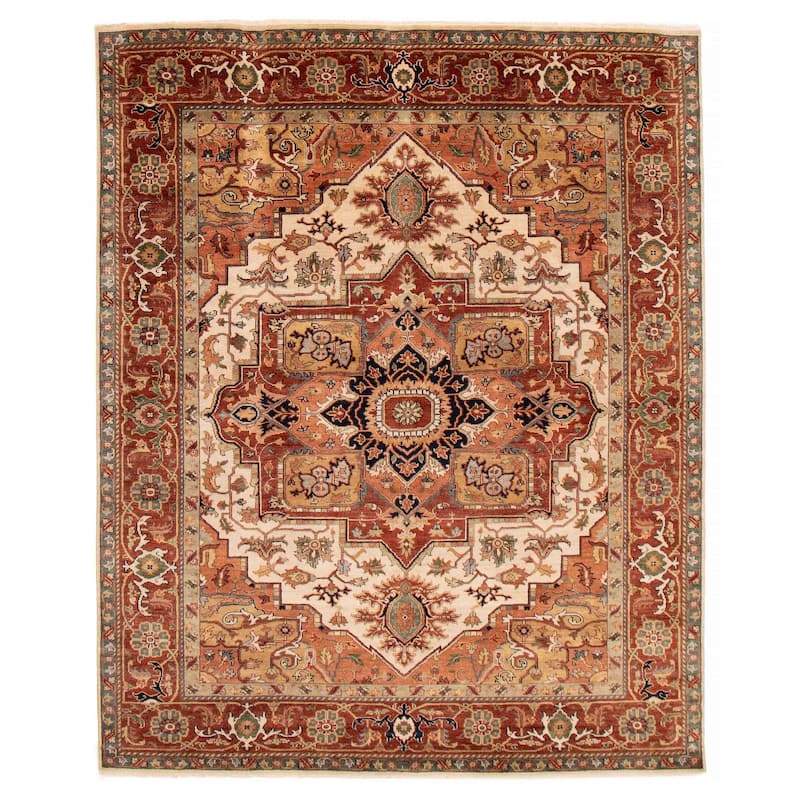 ECARPETGALLERY Hand-knotted Jules Sultane Ivory Wool Rug - 7'10 x 9'9 - Ivory - 7'10 x 9'9