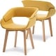 preview thumbnail 1 of 39, Mcombo Modern Accent Armchairs Kitchen Dining Room Chairs Set of 2 - 28*20*24 in Yellow