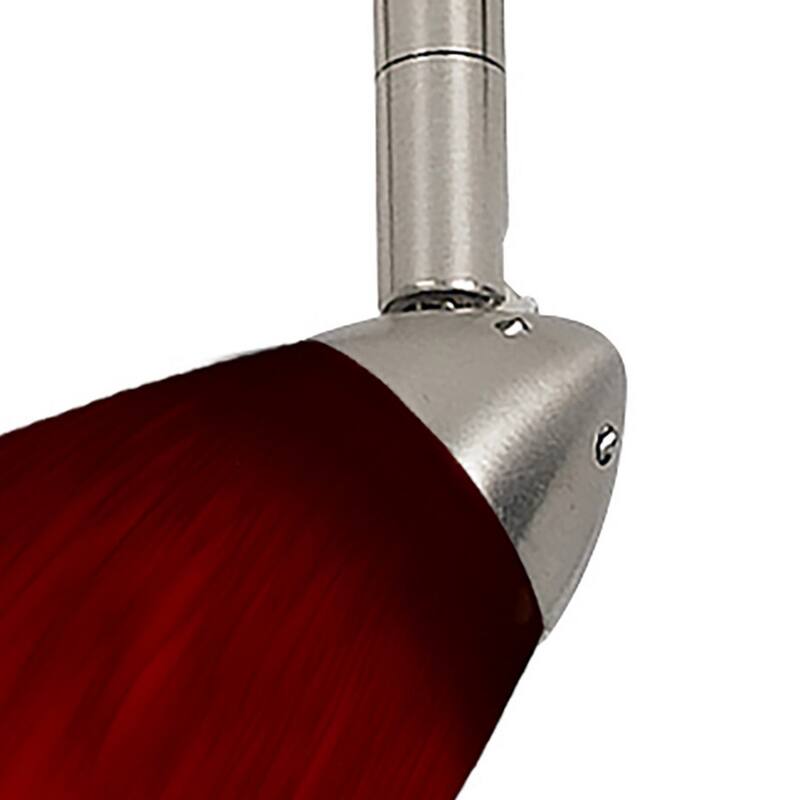 Hand Blown Glass Shade Track Light Head with Metal Frame, Red and Silver