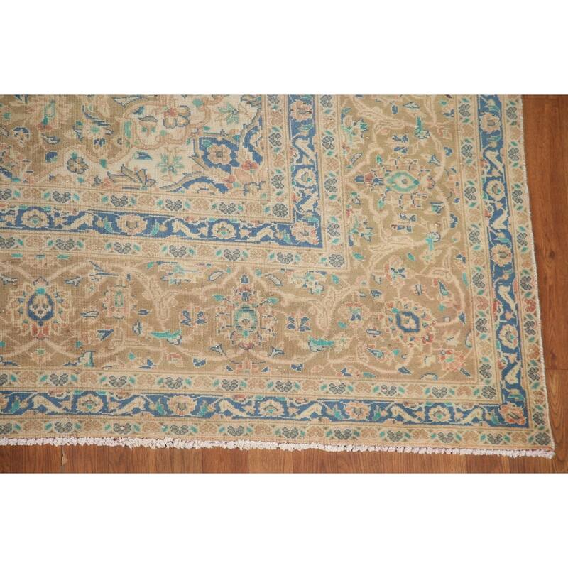 Hand Knotted Oriental 100% Wool Carpet Traditional Floral Pink Kashan Area Rug - 11' 11'' X 8' 8''