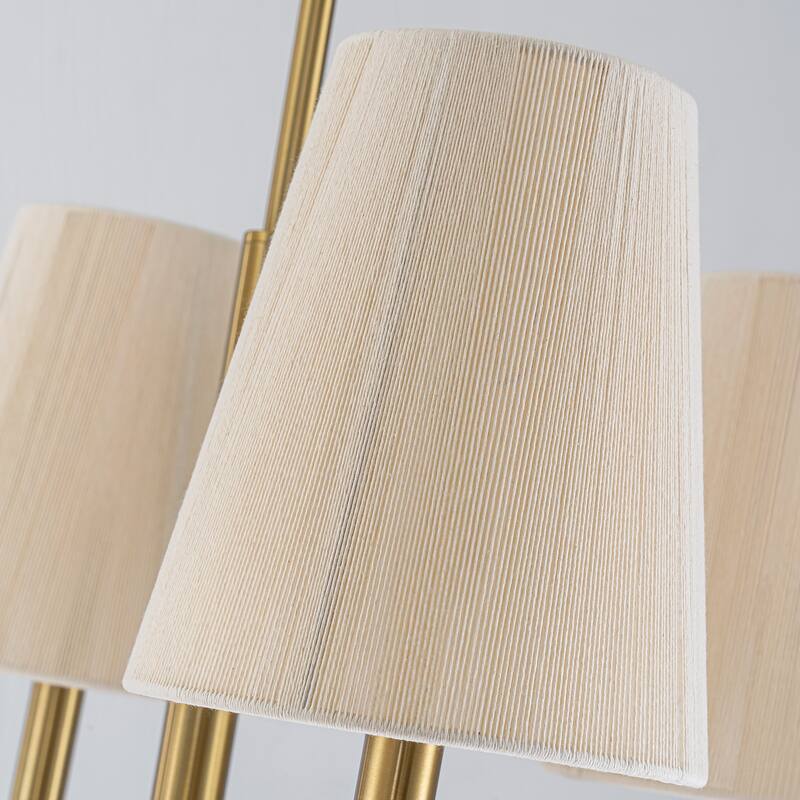 Mid-century Modern 8-Light Fabirc Cotton Chandelier for Dining and Living Room - Gold