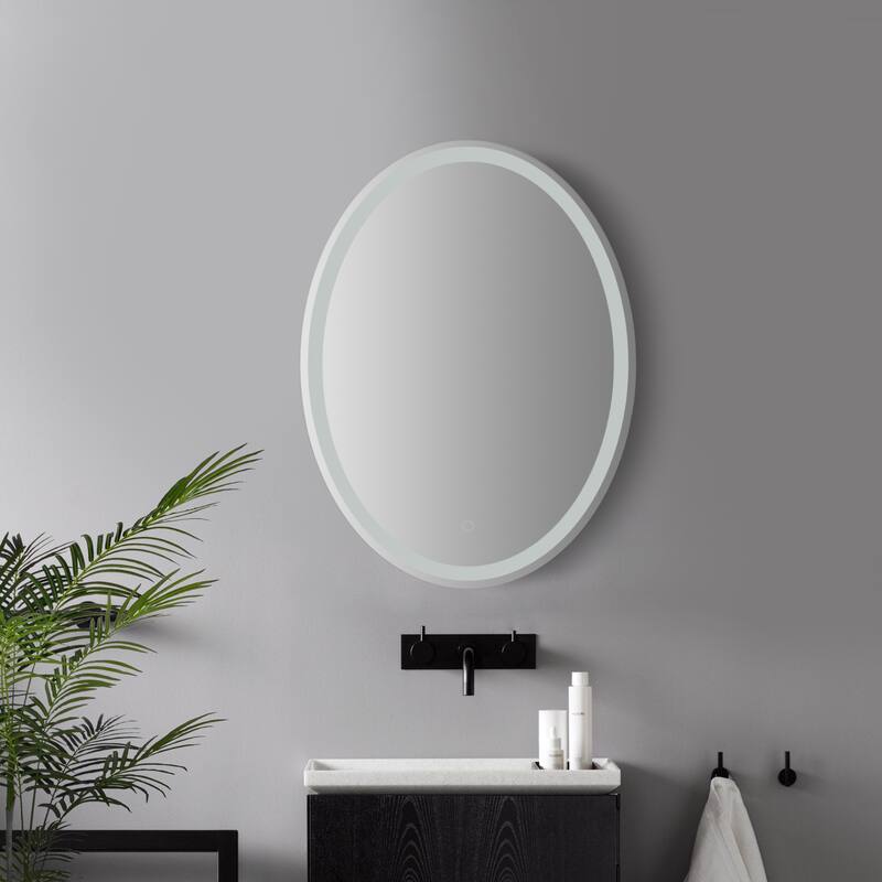 Remy 27" Frameless Anti-Fog Front/Back-lit Tri-color LED Bathroom Vanity Mirror with Smart Touch Control - by JONATHAN Y