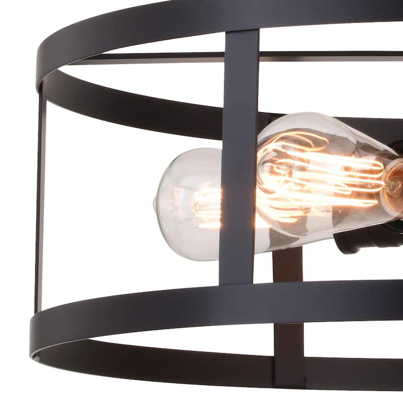 Akron 5L Oil Rubbed Bronze Drum Cage Farmhouse Pendant Light - 20-in W x 16.75-in H x 20-in D