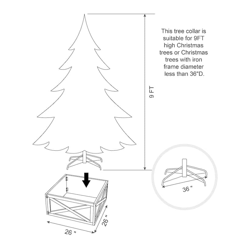 Glitzhome 6FT/7.5FT/9FT/11FT Snow Flocked Pre-lit Artificial Fir Christmas Trees
