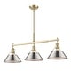 preview thumbnail 2 of 0, Yep by Golden Lighting Orwell 3-light Island Light in Brushed Champagne Brass and Pewter shade - Gold