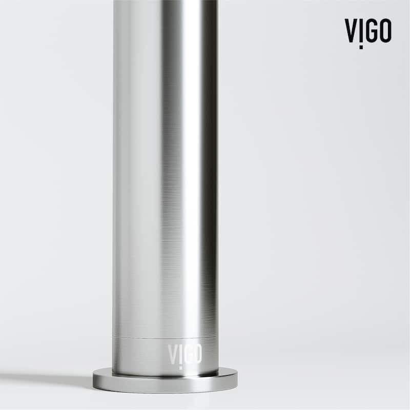 VIGO Sottile 18"L x 13"W Glass Vessel Sink and Cass 12"H Faucet Set