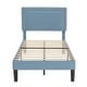 preview thumbnail 44 of 70, Kids Bed Frame, Height Adjustable Upholstered Bed, Twin Size Bed Set of 2