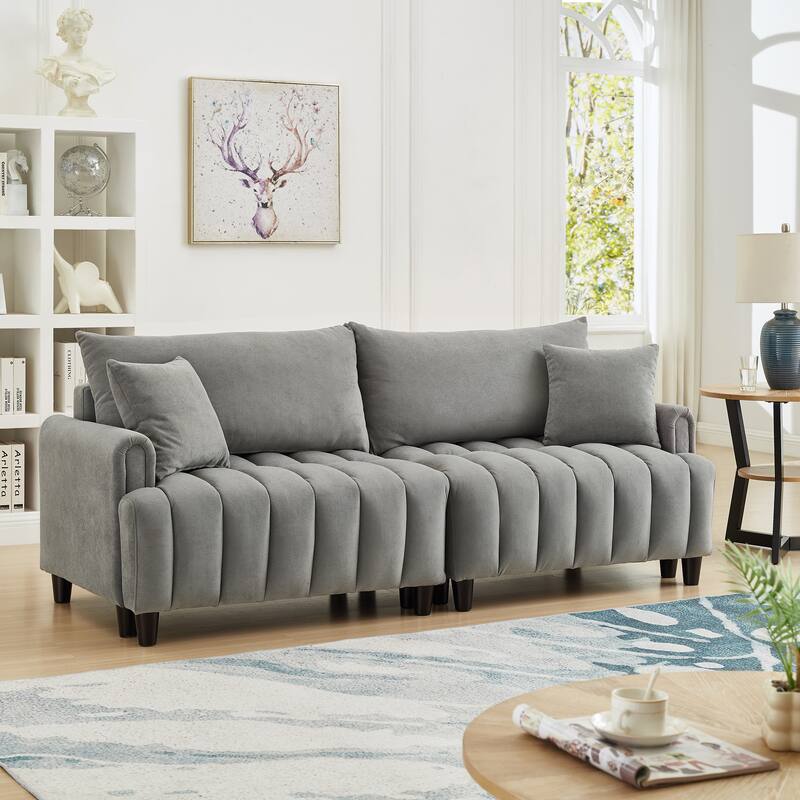 Sofa Bed with 2 Hidden Storage Bags, Multi-Functional Sleeper Sofa Loveseat with Adjustable Backrest