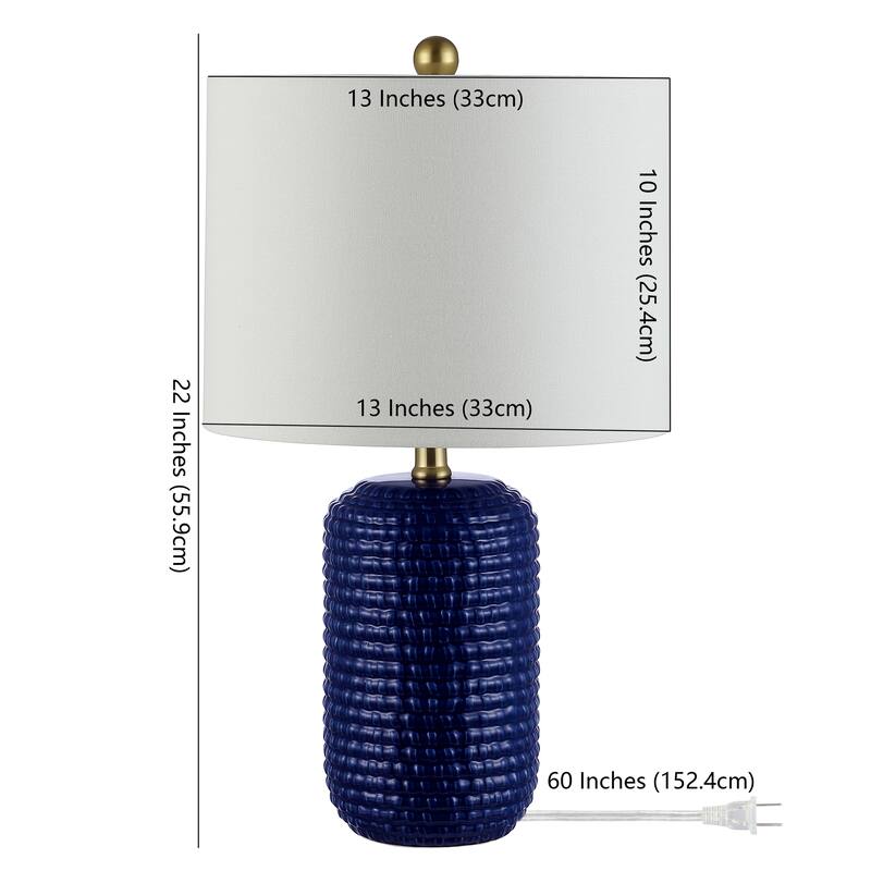 SAFAVIEH Lighting 22-inch Jace Ceramic Table Lamp (Set of 2) - 13" x 13" x 22"