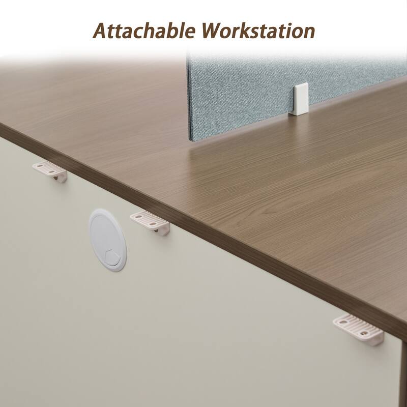 110" Wide 4 Person Attachable Workstation Desks Combination