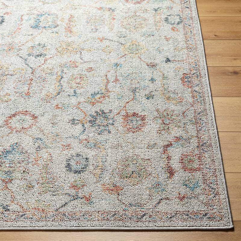 Livabliss Calhoun Vintage Damask Washable Area Rug