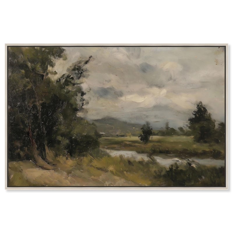 River's Path Canvas by Art Remedy - 54" x 36" - Silver