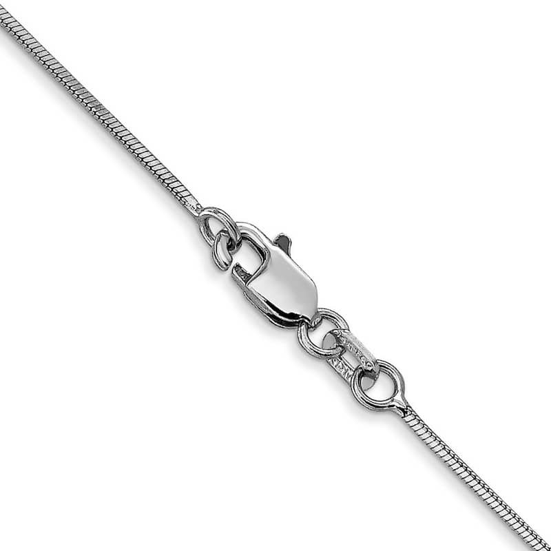 Curata 14k White Gold Solid 1mm Diamond Cut Octagonal Snake Chain (Lobster) Options 16 18 20