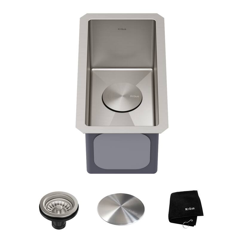 KRAUS Standart PRO Undermount Single Bowl Stainless Steel Kitchen Sink - 9 1/2 inch (9.5"L x 18"W x 8.5"D)