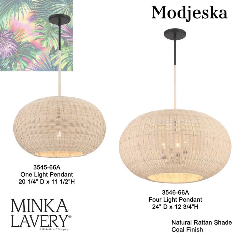 Minka Lavery 3546 Modjeska 4 Light 24" Wide Multi Light Pendant with