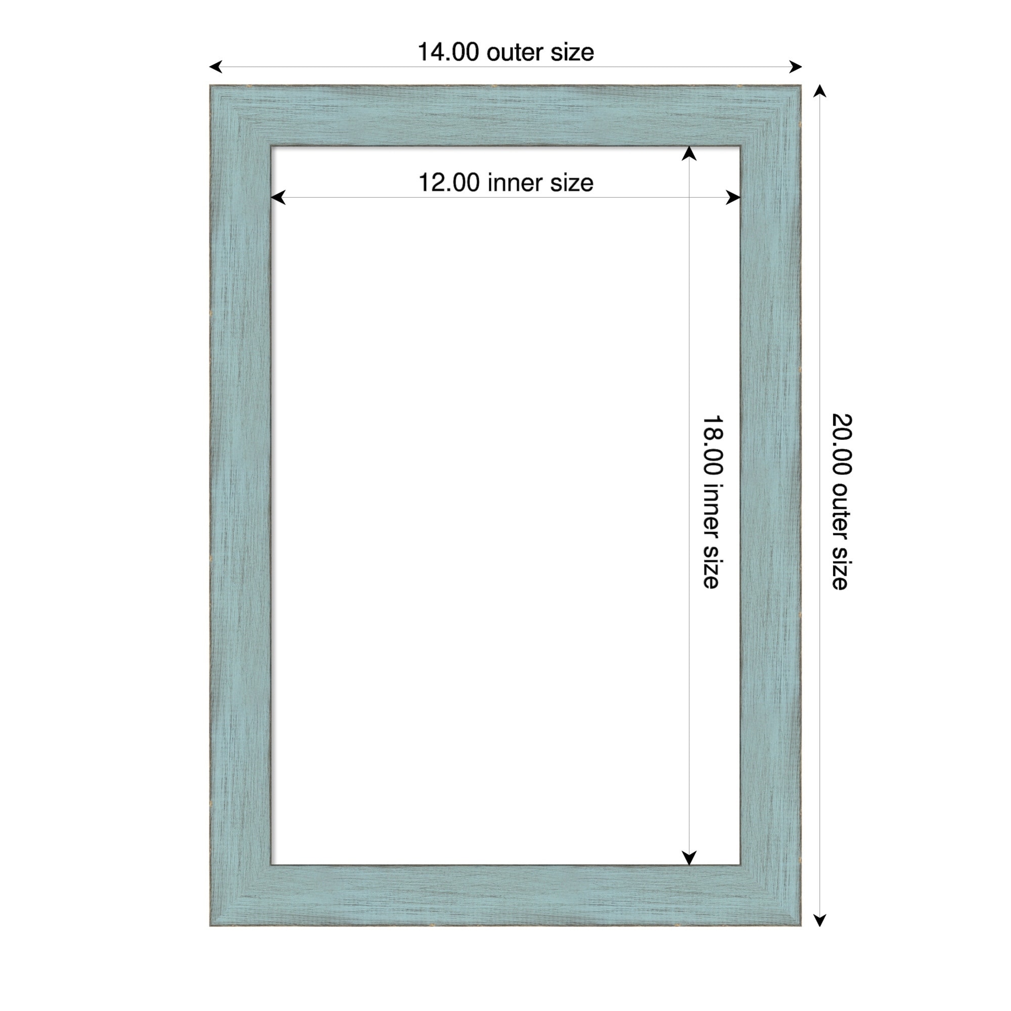 Amanti Art Sky Blue Rustic Framed Dry Erase Magnetic Board