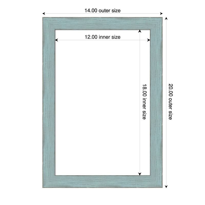 Amanti Art Sky Blue Rustic Framed Dry Erase Magnetic Board - 14 x 20 in