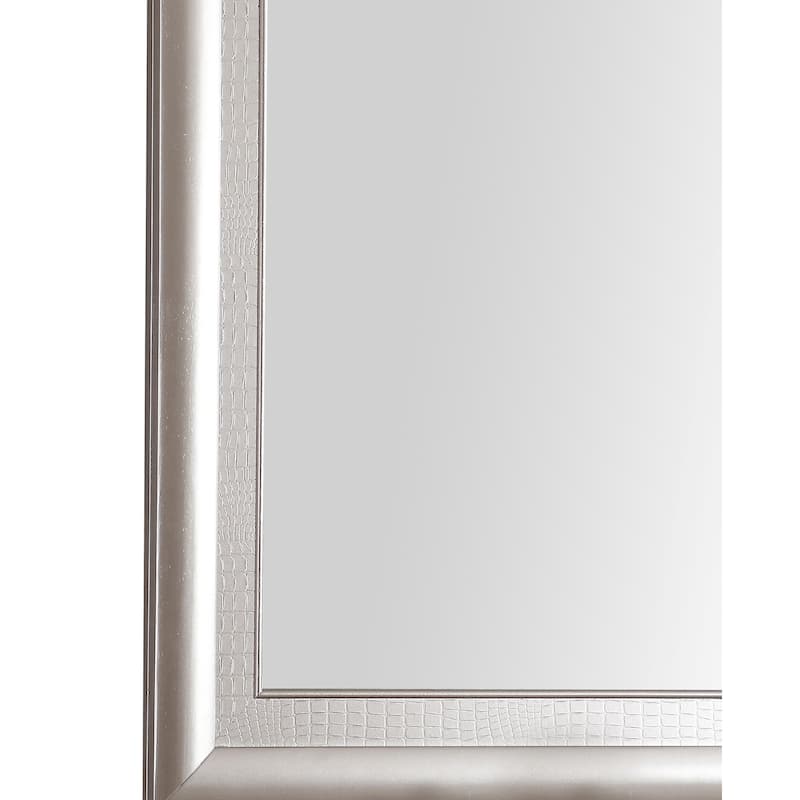 Wooden Framed Rectangular Dresser Wall Mirror - 46" - Silver