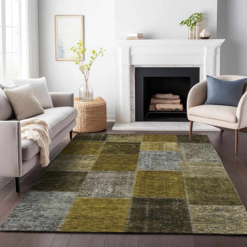 Premium Washable Super Soft Vintage Global Mayfield Rug - Mocha - 3' x 5' - Rectangle