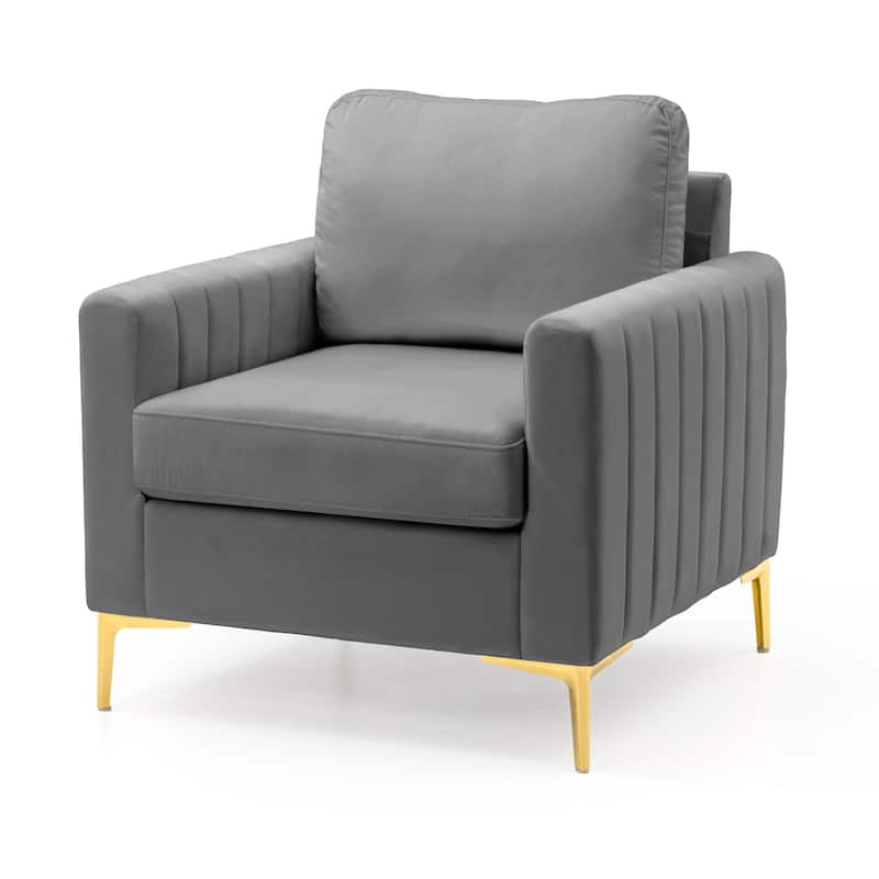 Upholstered Club Chair Accent Chair Velvet Arm Chair Comfortable Sofa Chair - See picture