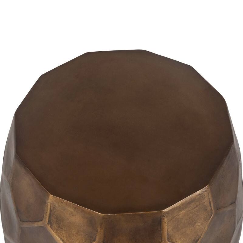 Adeco Round Copper End Table Outdoor Side Table or Stool for Patio On