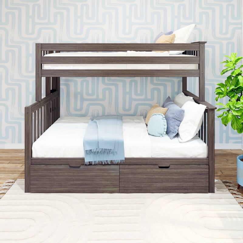 Max and Lily Twin over Full Bunk Bed with Ladder and Storage Drawers
