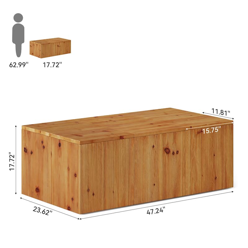 Rectangle Solid Wood Coffee Table For Living Room