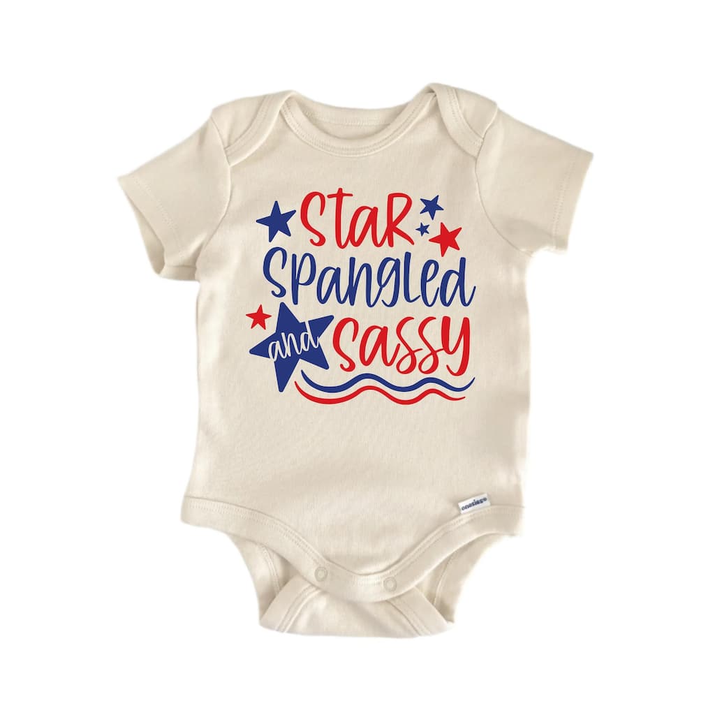 Star Spangled And Sassy July 4th Patriotic - Baby Boy Girl Clothes Bodysuit
