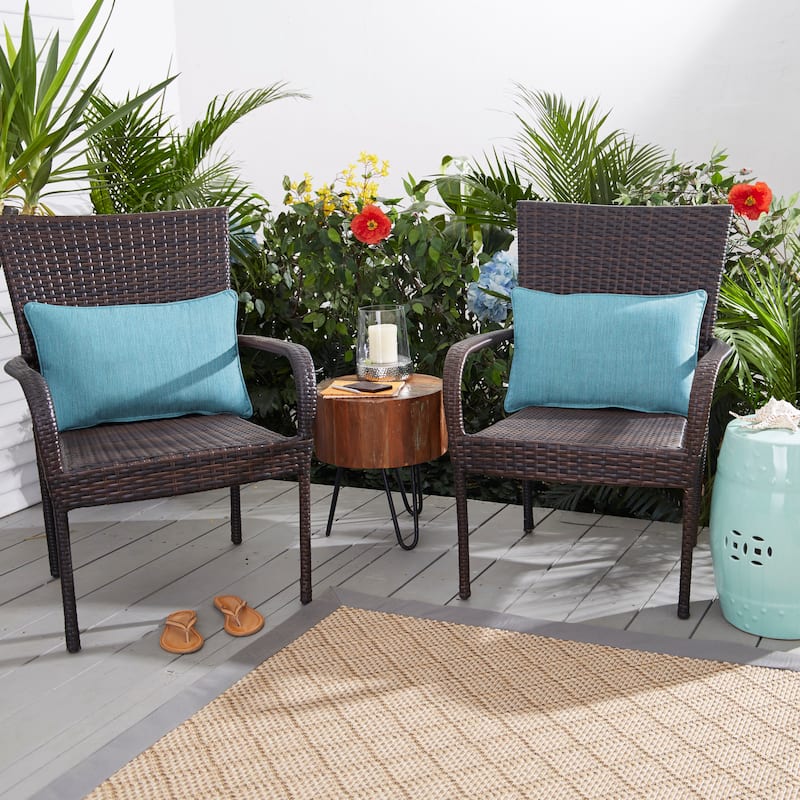 Coral Corded Lumbar Pillows (Set of 2) by Havenside Home - 12 in x 24 in - Cast Horizon