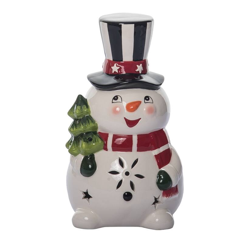 Transpac 8.5 in. Holiday Nostalgic Snowman