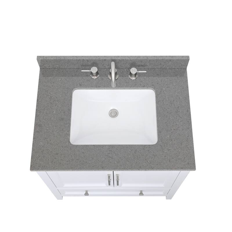 Avanity Quartz Vanity Top with Rectangular Undermount Sinks