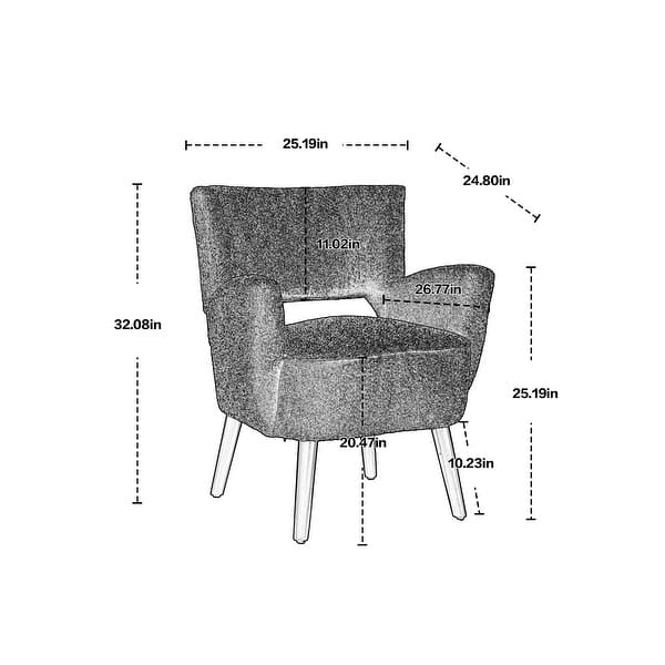 Fabric Accent Arm Chairs Curved Back Lounge Chairs with Removable