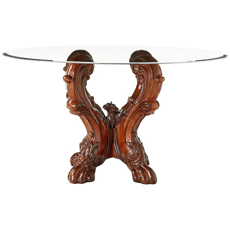Imperial Dining Table with Pedestal, Cherry Oak Brown
