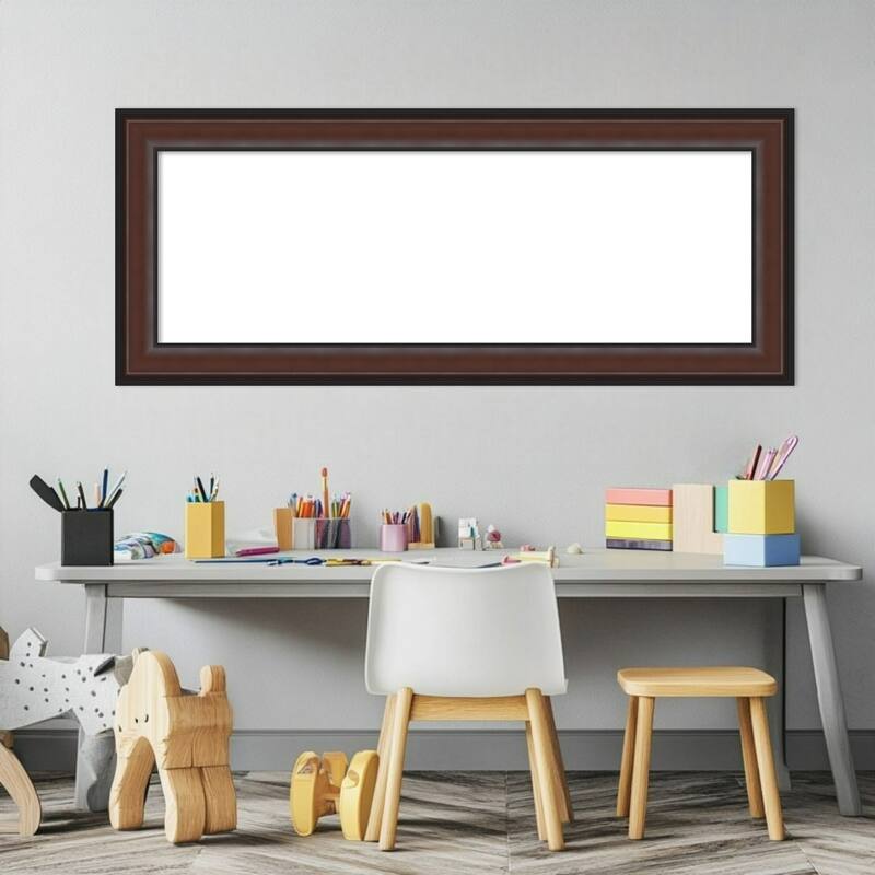Amanti Art Harvard Walnut Framed Dry Erase Magnetic Board