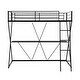 preview thumbnail 9 of 7, Twin Size Loft Bed with Desk, Ladder, Full-Length Guardrails, X-Shaped Frame in Black for Space Saving