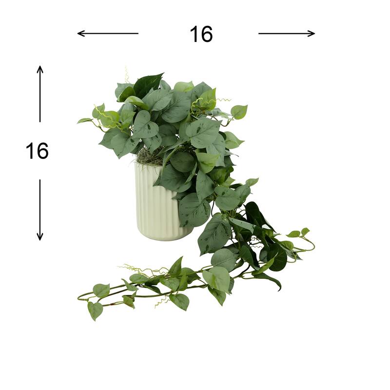 Ivy Arrangement in a Ceramic Vase - Green