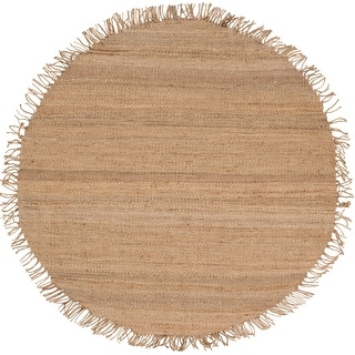 Hand-woven Natural Fiber Jute Area Rug - 6' Round - 6' Round