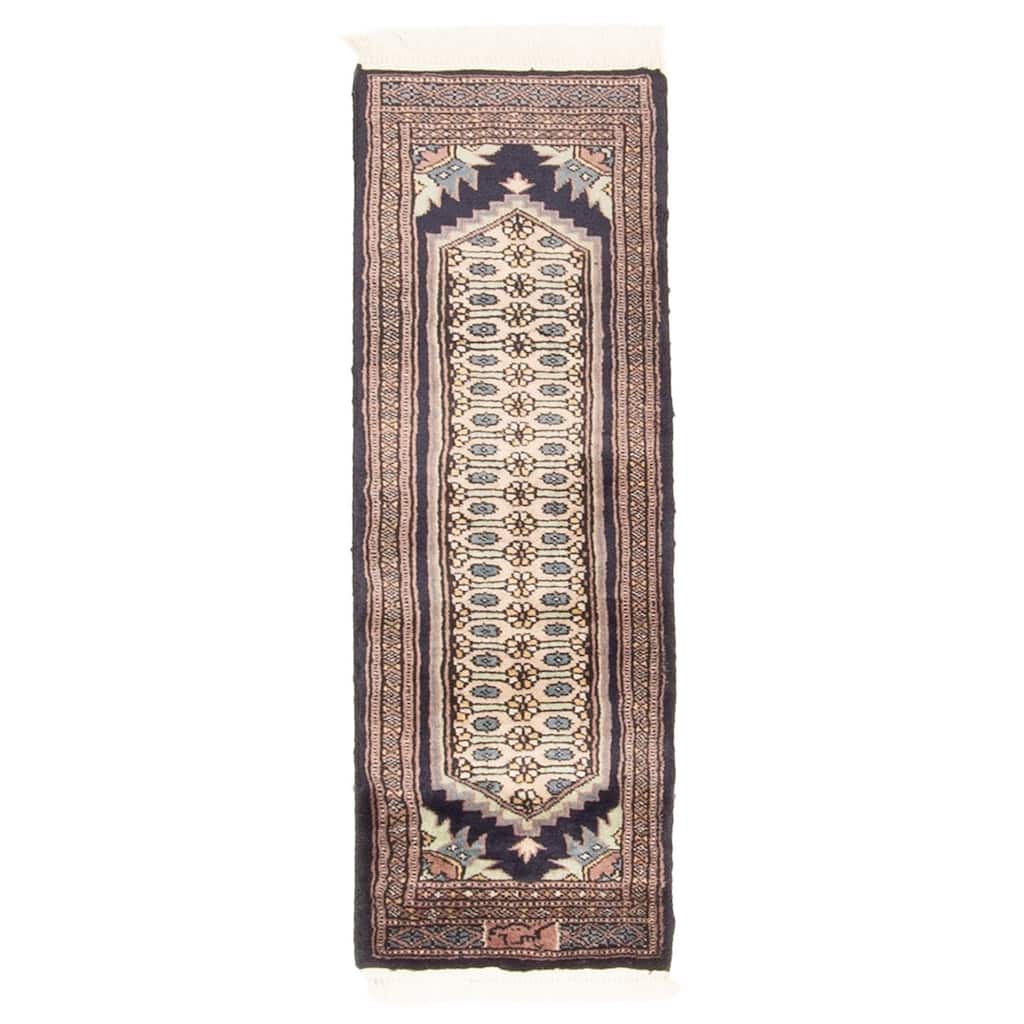 ECARPETGALLERY Hand-knotted Finest Peshawar Bokhara Light Khaki Wool Rug - 1'1 x 3'0