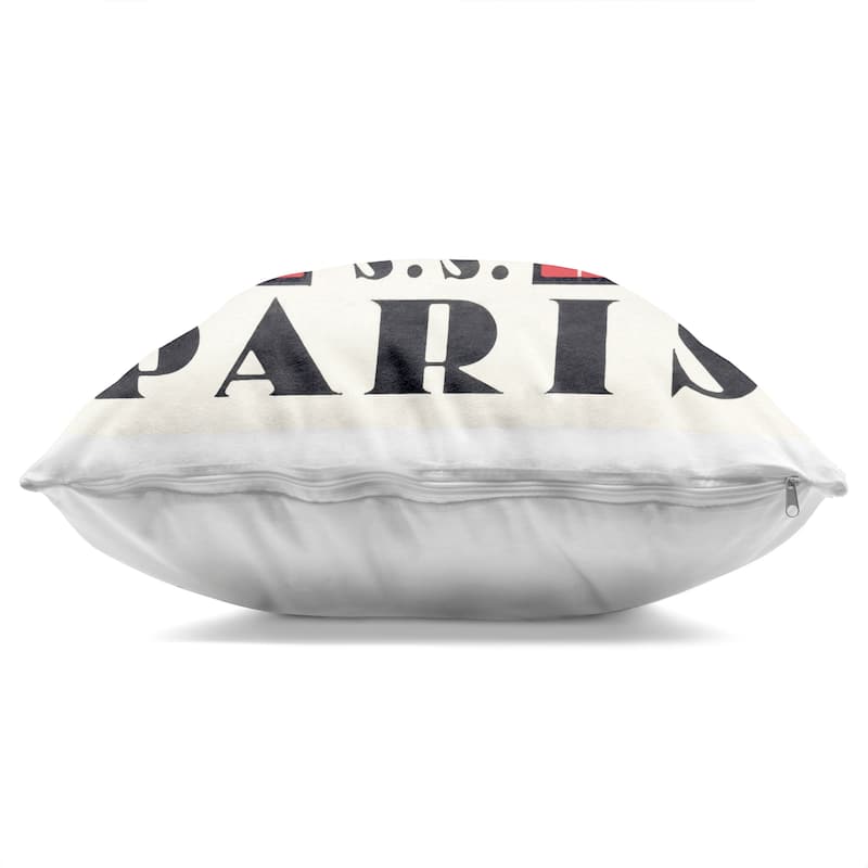 Stupell SS Paris Vintage Banner Decorative Printed Throw Pillow Design by Phillipa Katz