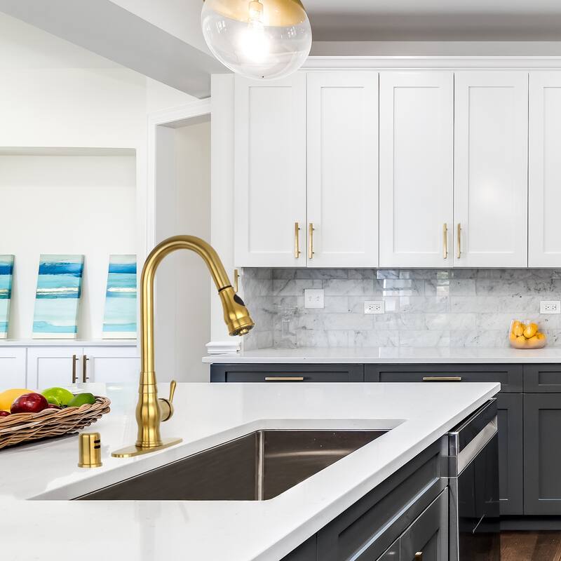 Pull Down Kitchen Faucet with Deck Plate