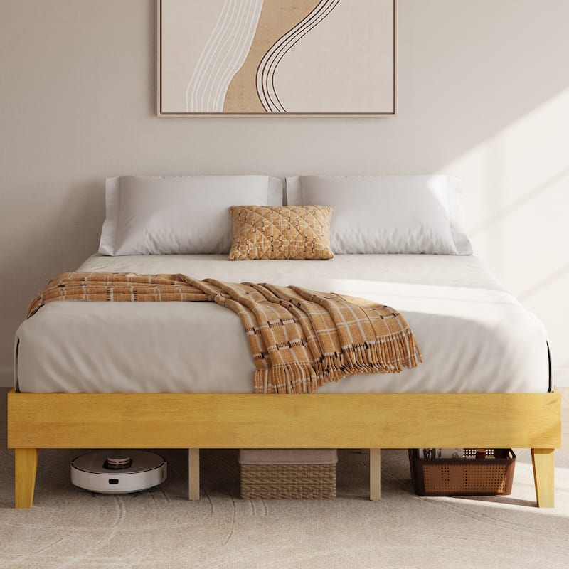 Yaheetech Wood Bed Frame Wooden Platform Bed Frame with Wood Slat Support