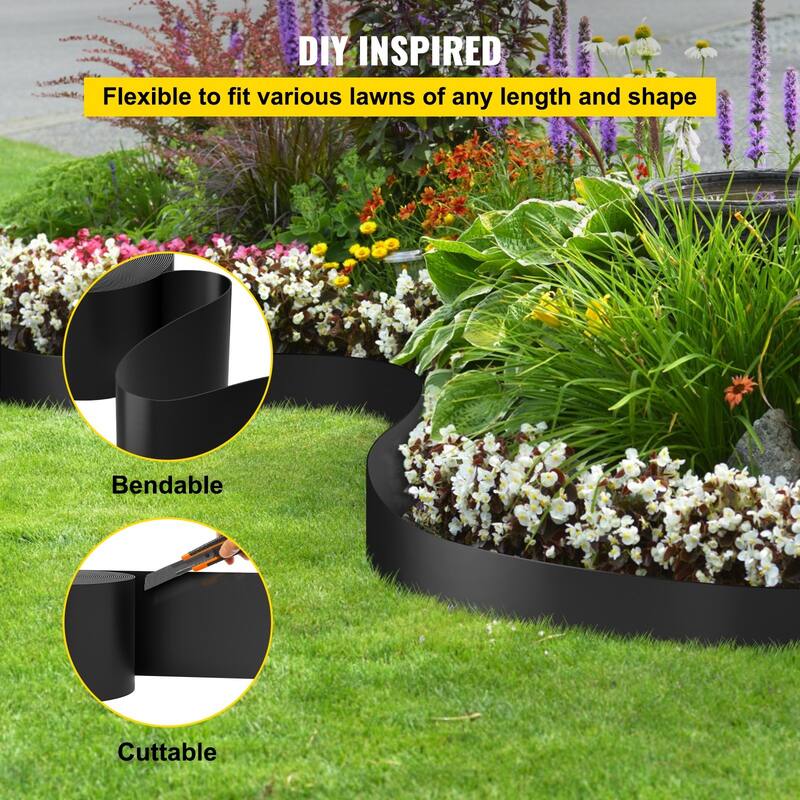Black HDPE Coiled Terrace Board Flexible Bender Border Ideal for Decorated Garden or Landscaping